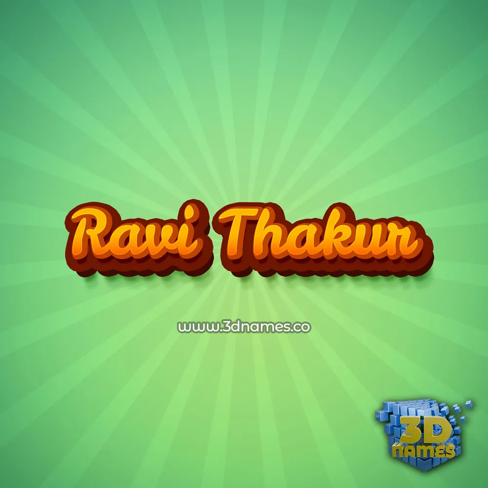 ravi thakur in Green Rays style - 3D name wallpaper