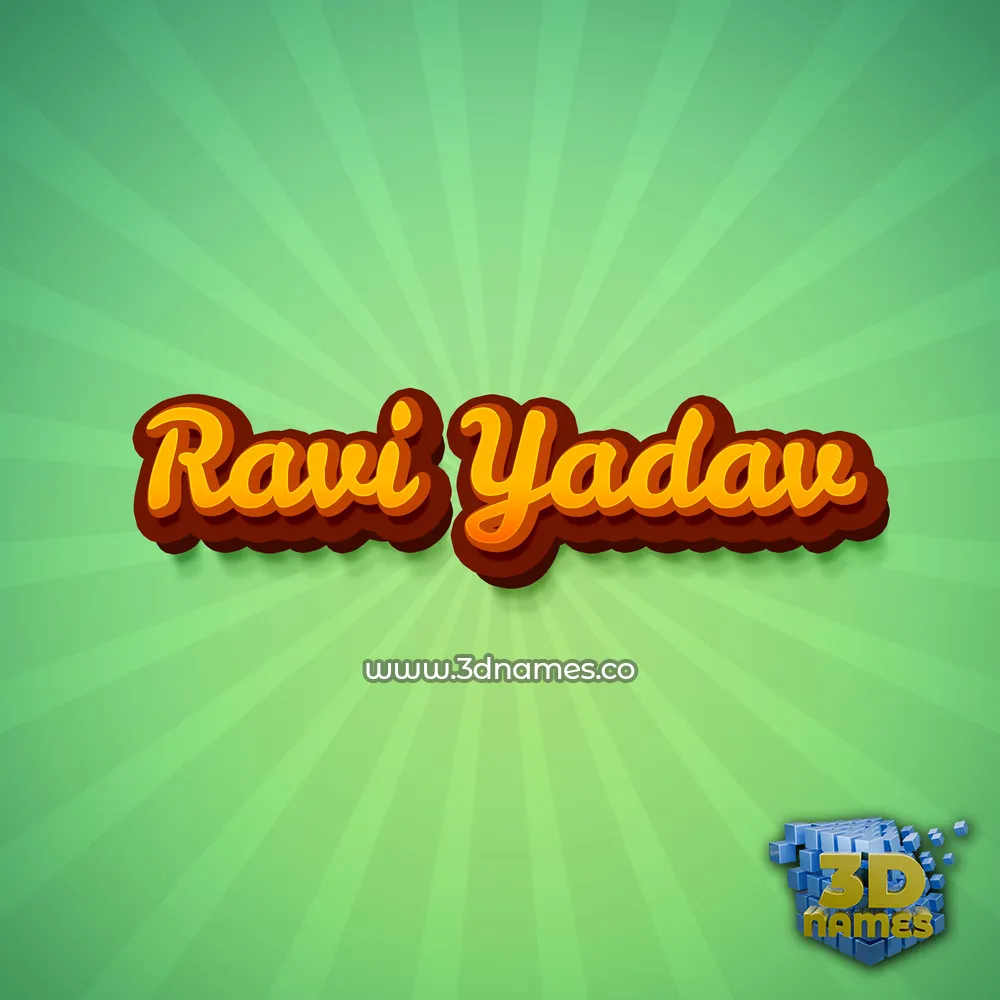ravi yadav in Green Rays style - 3D name wallpaper