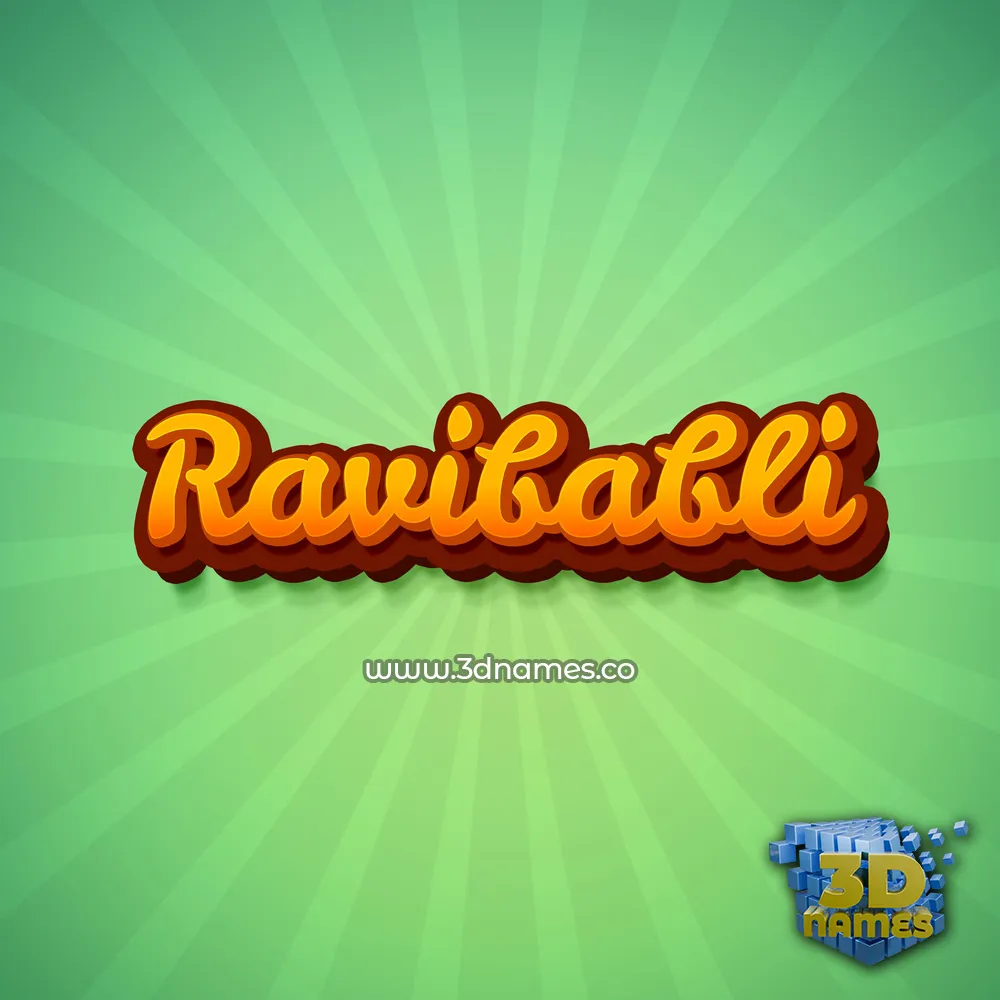 ravibabli in Green Rays style - 3D name wallpaper