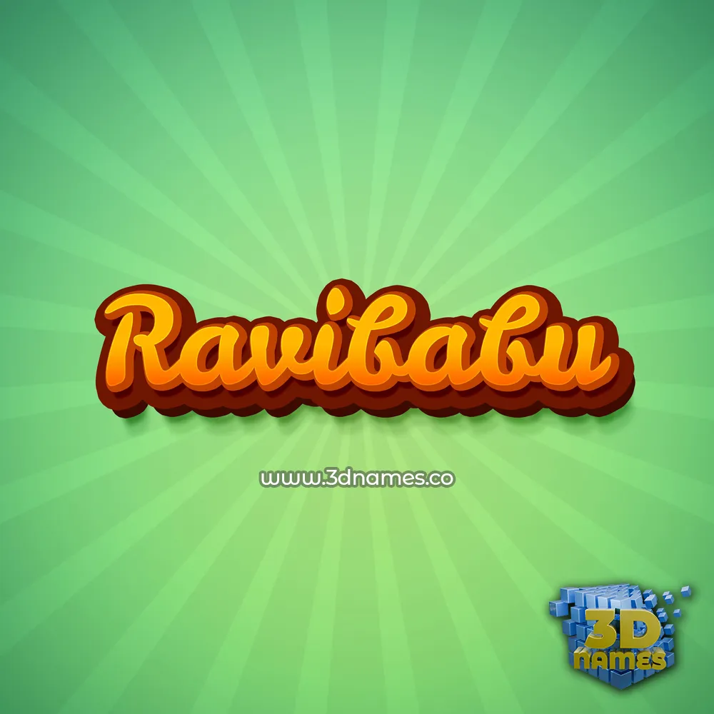 ravibabu in Green Rays style - 3D name wallpaper