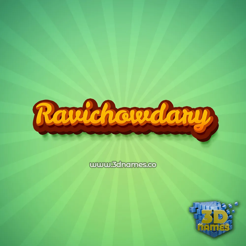 ravichowdary in Green Rays style - 3D name wallpaper