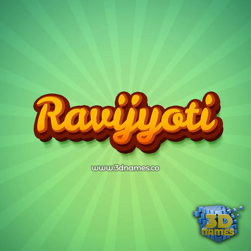 ravijyoti in Green Rays style - 3D name wallpaper
