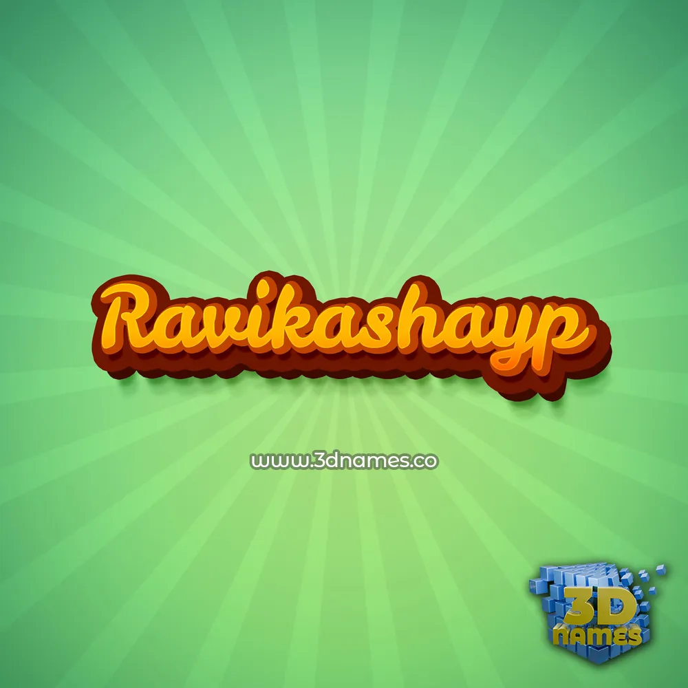 ravikashayp in Green Rays style - 3D name wallpaper