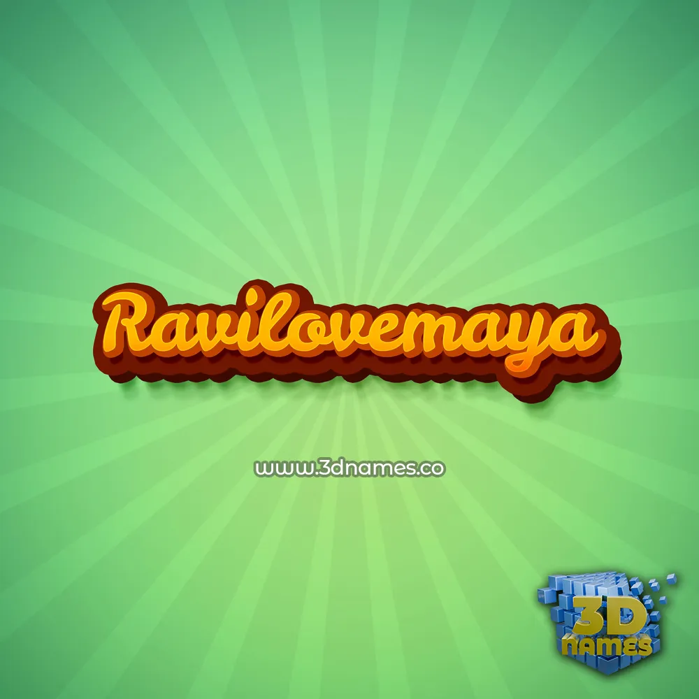 ravilovemaya in Green Rays style - 3D name wallpaper