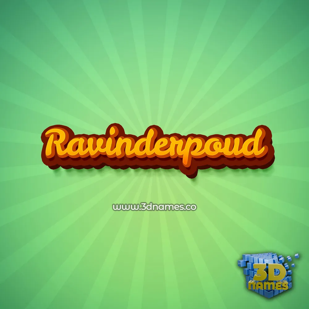 ravinderpoud in Green Rays style - 3D name wallpaper