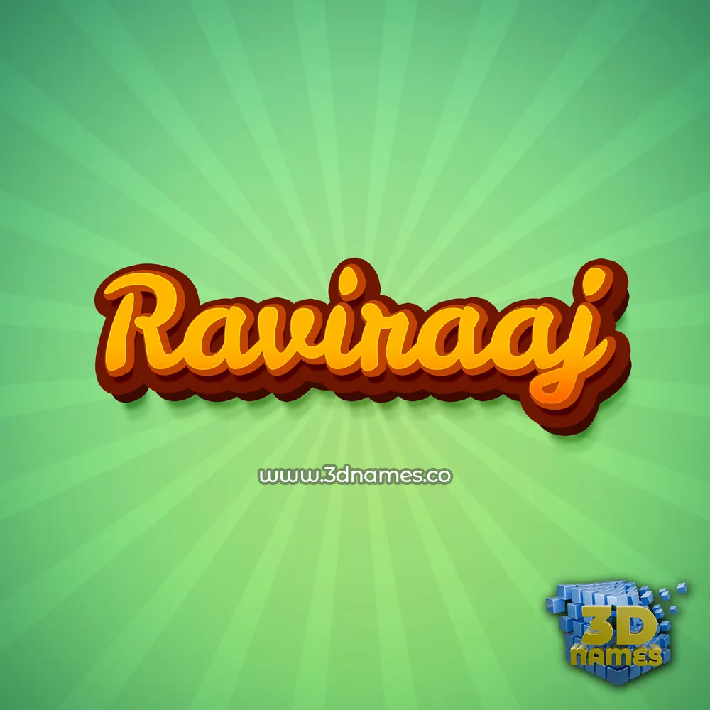 raviraaj in Green Rays style - 3D name wallpaper