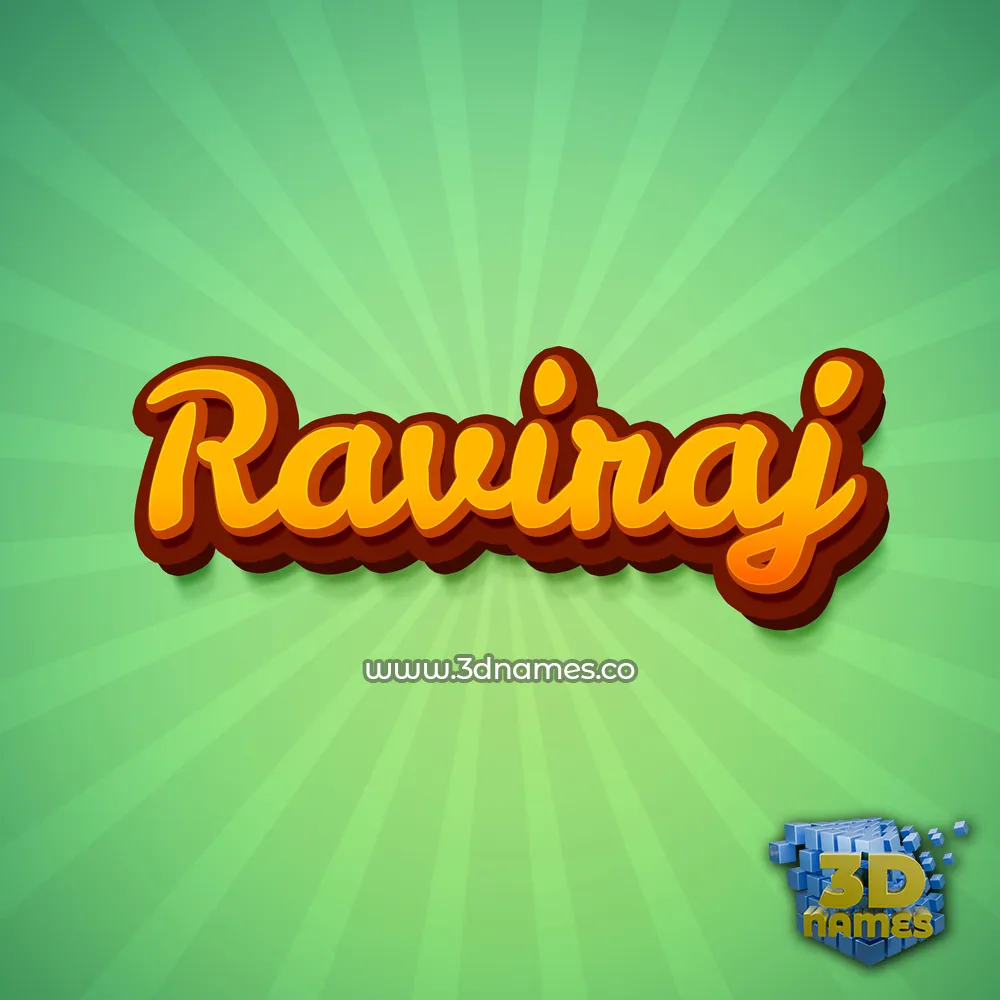 raviraj in Green Rays style - 3D name wallpaper