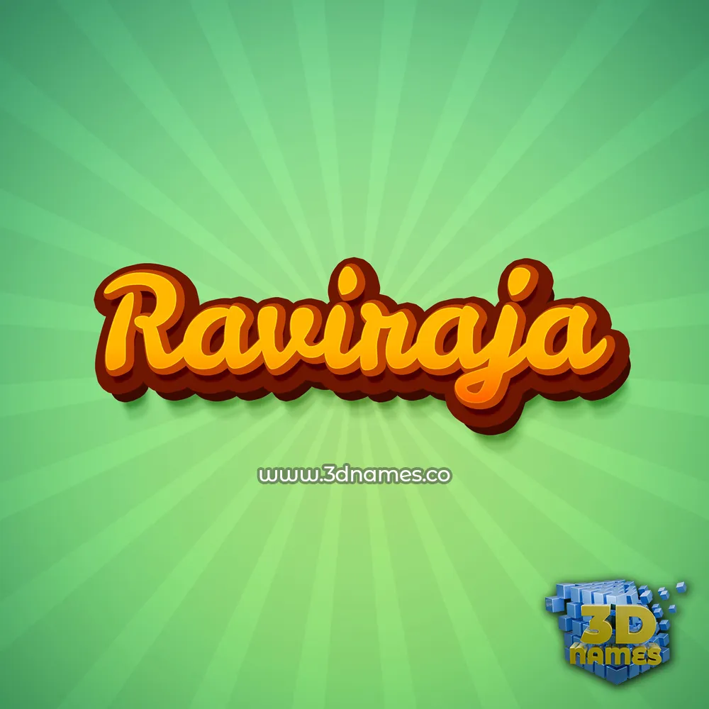 raviraja in Green Rays style - 3D name wallpaper