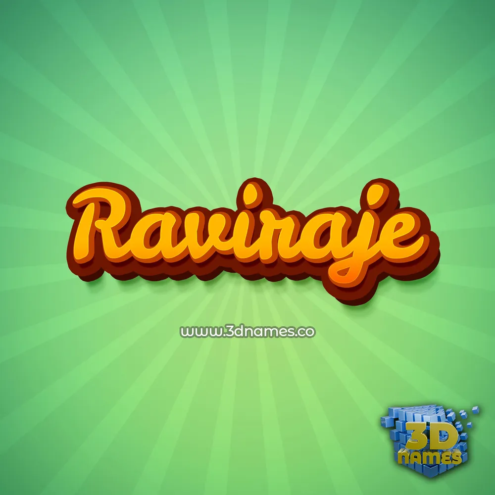 raviraje in Green Rays style - 3D name wallpaper