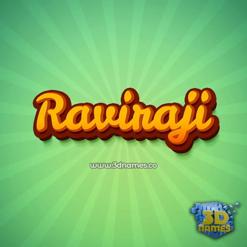 raviraji in Green Rays style - 3D name wallpaper