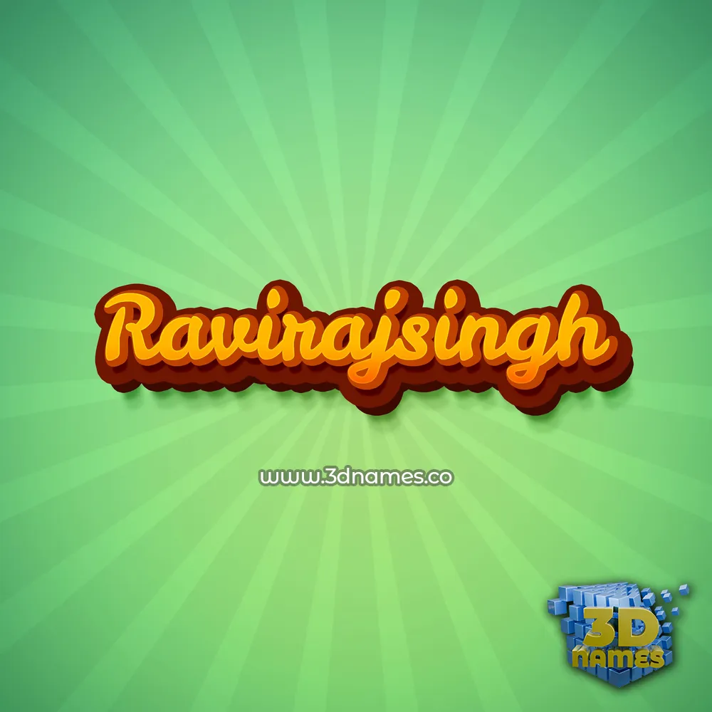 ravirajsingh in Green Rays style - 3D name wallpaper