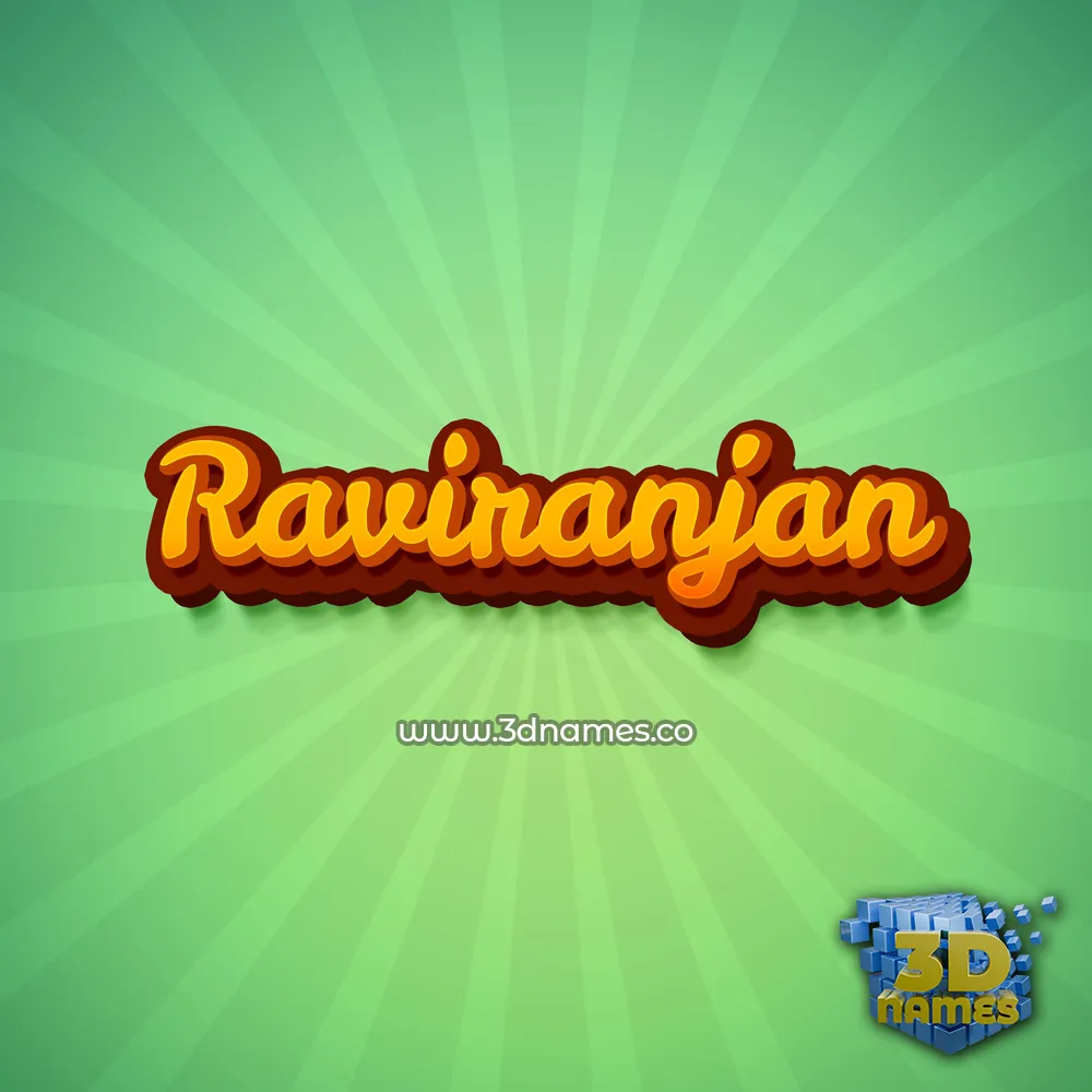 raviranjan in Green Rays style - 3D name wallpaper