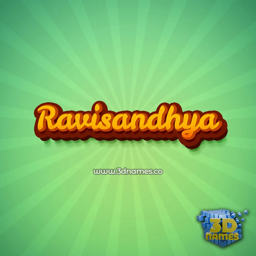 ravisandhya in Green Rays style - 3D name wallpaper