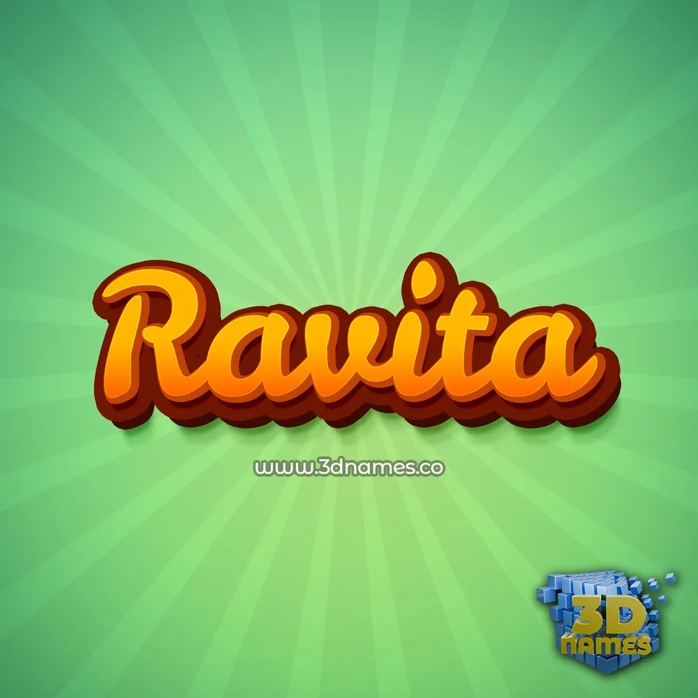 ravita in Green Rays style - 3D name wallpaper