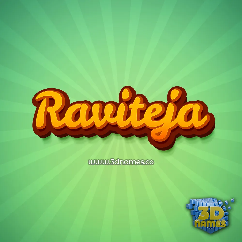 raviteja in Green Rays style - 3D name wallpaper