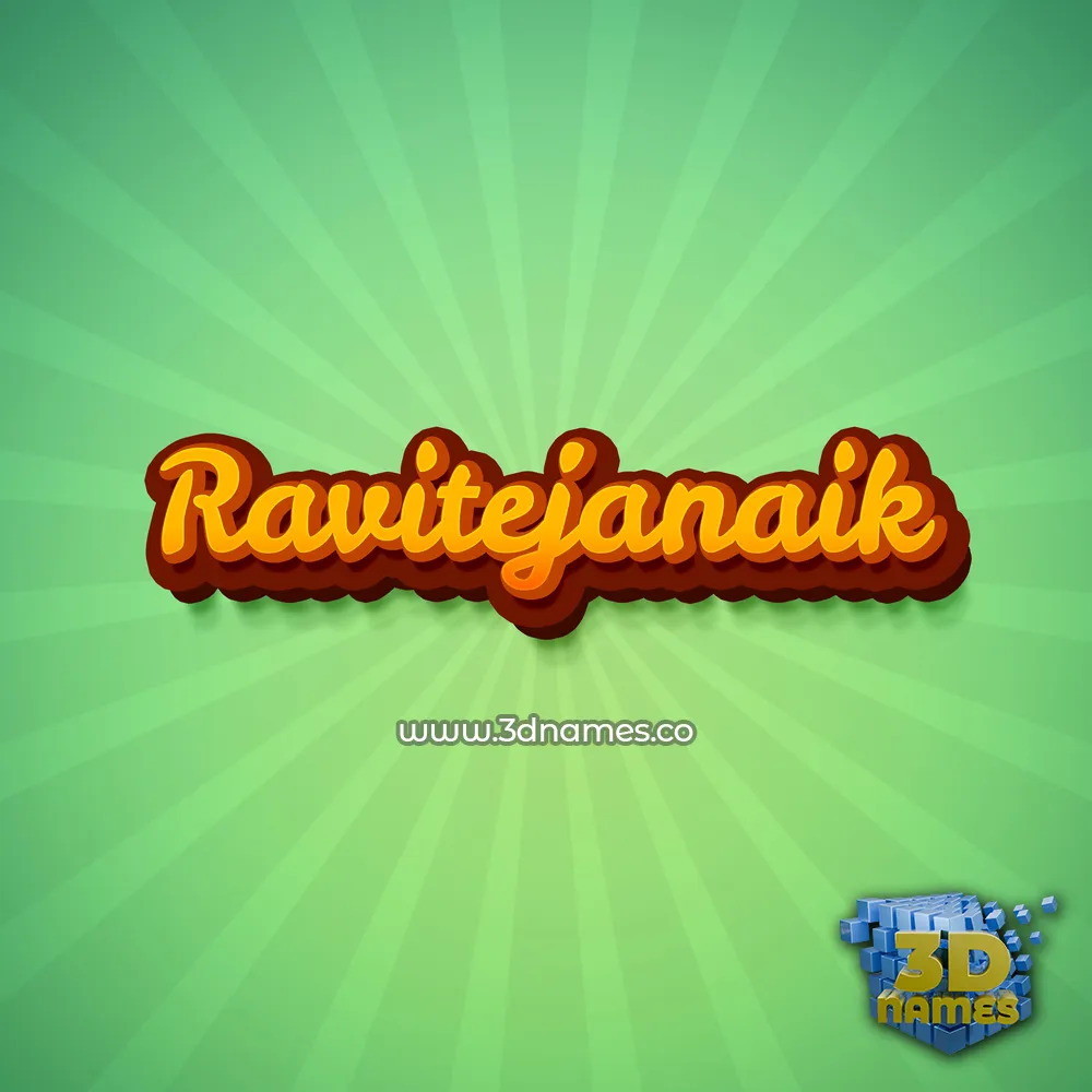 ravitejanaik in Green Rays style - 3D name wallpaper