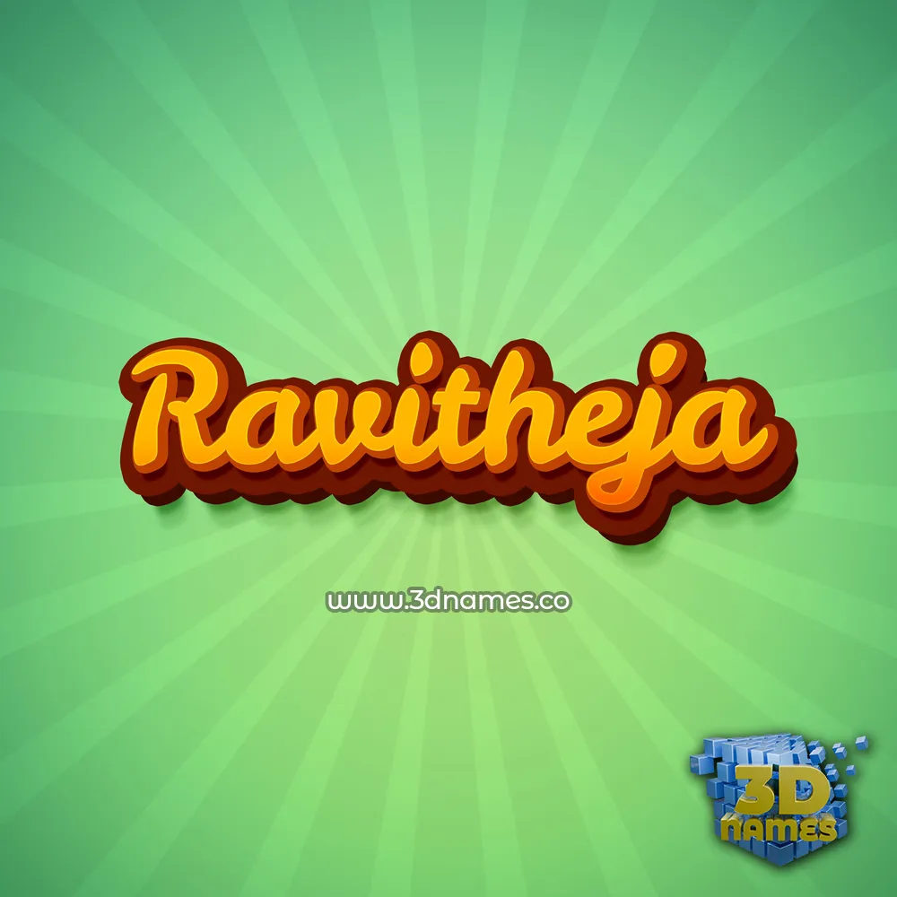 ravitheja in Green Rays style - 3D name wallpaper