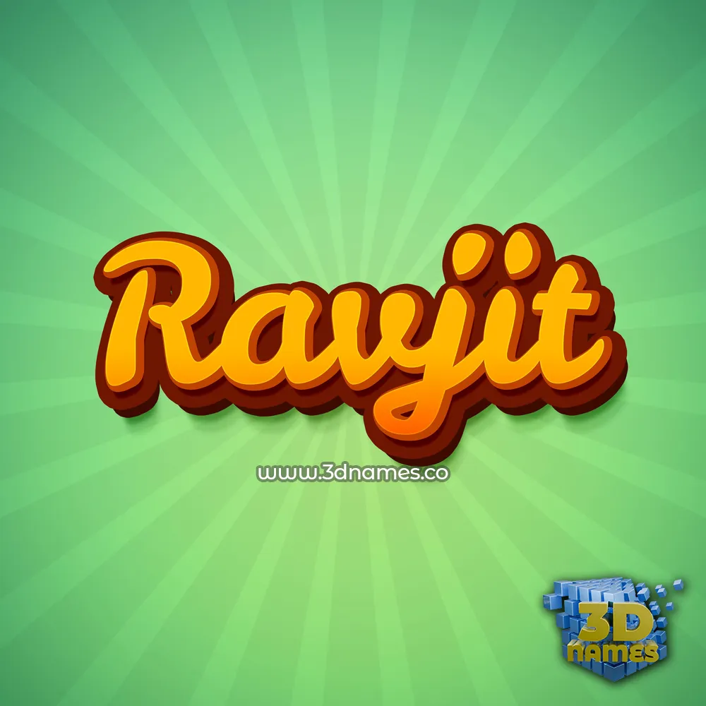 ravjit in Green Rays style - 3D name wallpaper