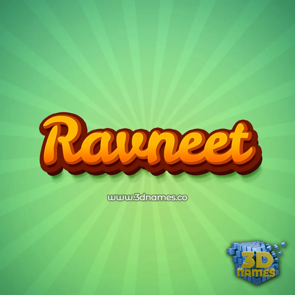 ravneet in Green Rays style - 3D name wallpaper