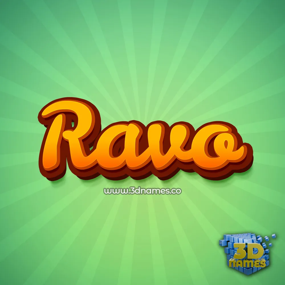 ravo in Green Rays style - 3D name wallpaper