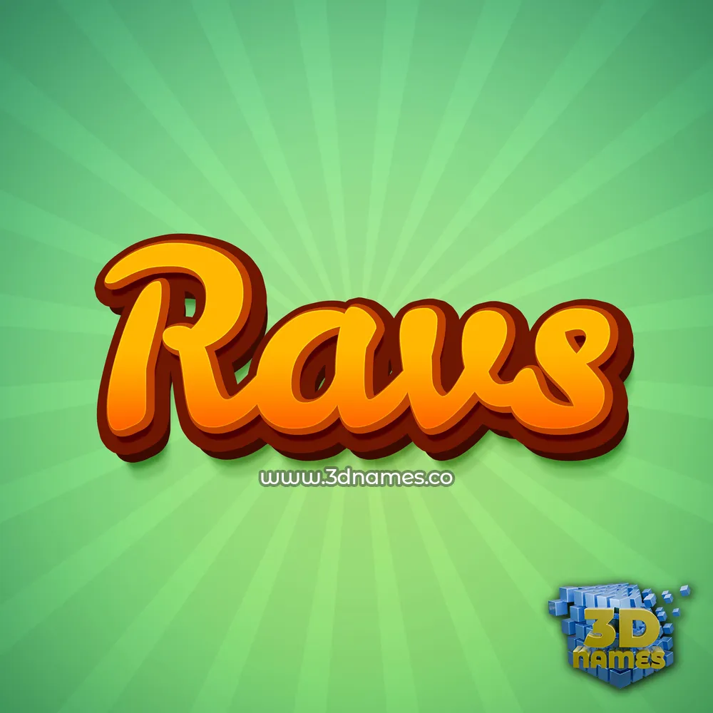 ravs in Green Rays style - 3D name wallpaper