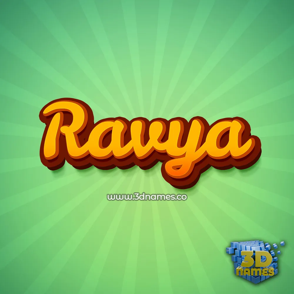 ravya in Green Rays style - 3D name wallpaper