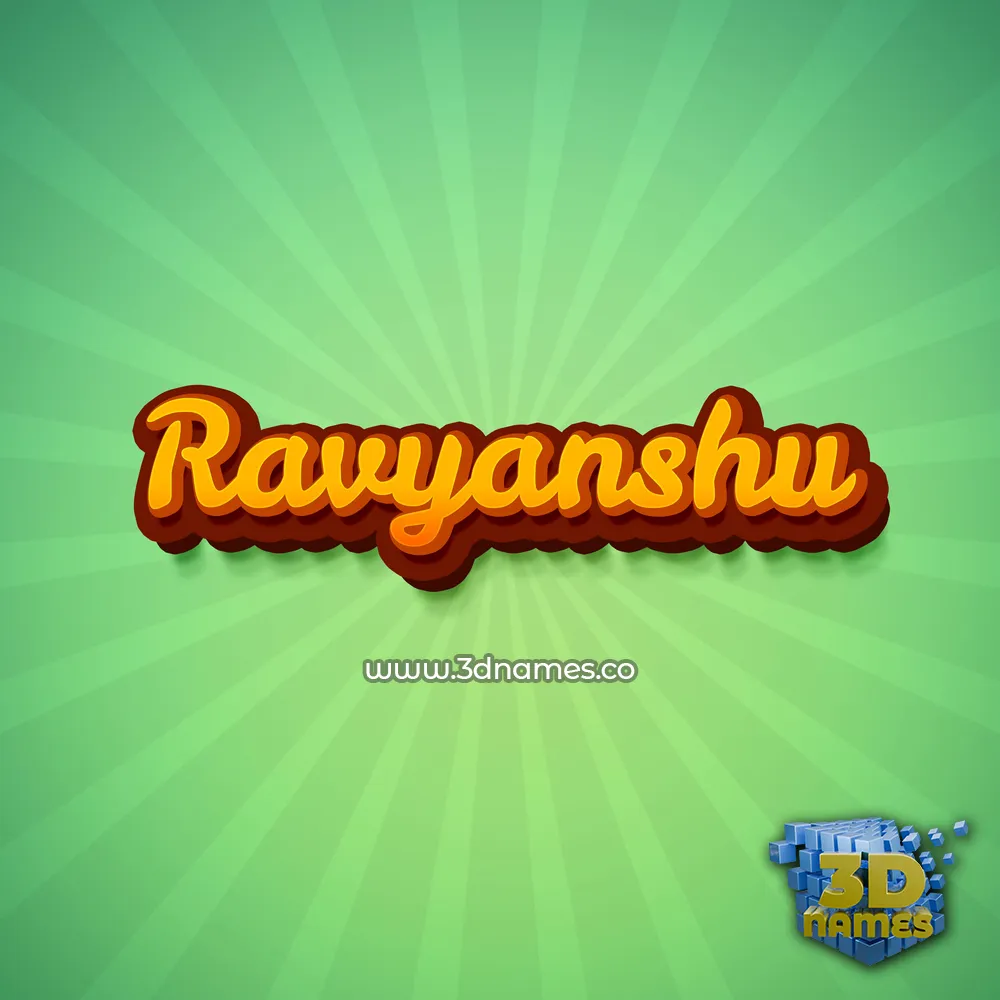 ravyanshu in Green Rays style - 3D name wallpaper