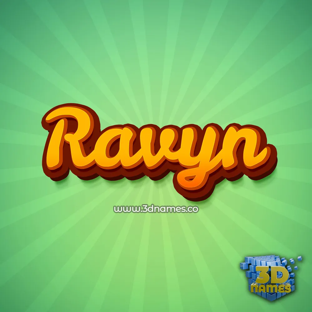 ravyn in Green Rays style - 3D name wallpaper
