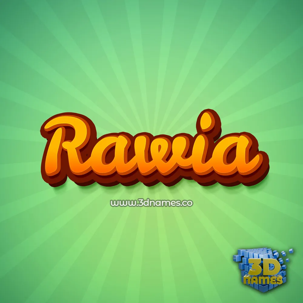 rawia in Green Rays style - 3D name wallpaper