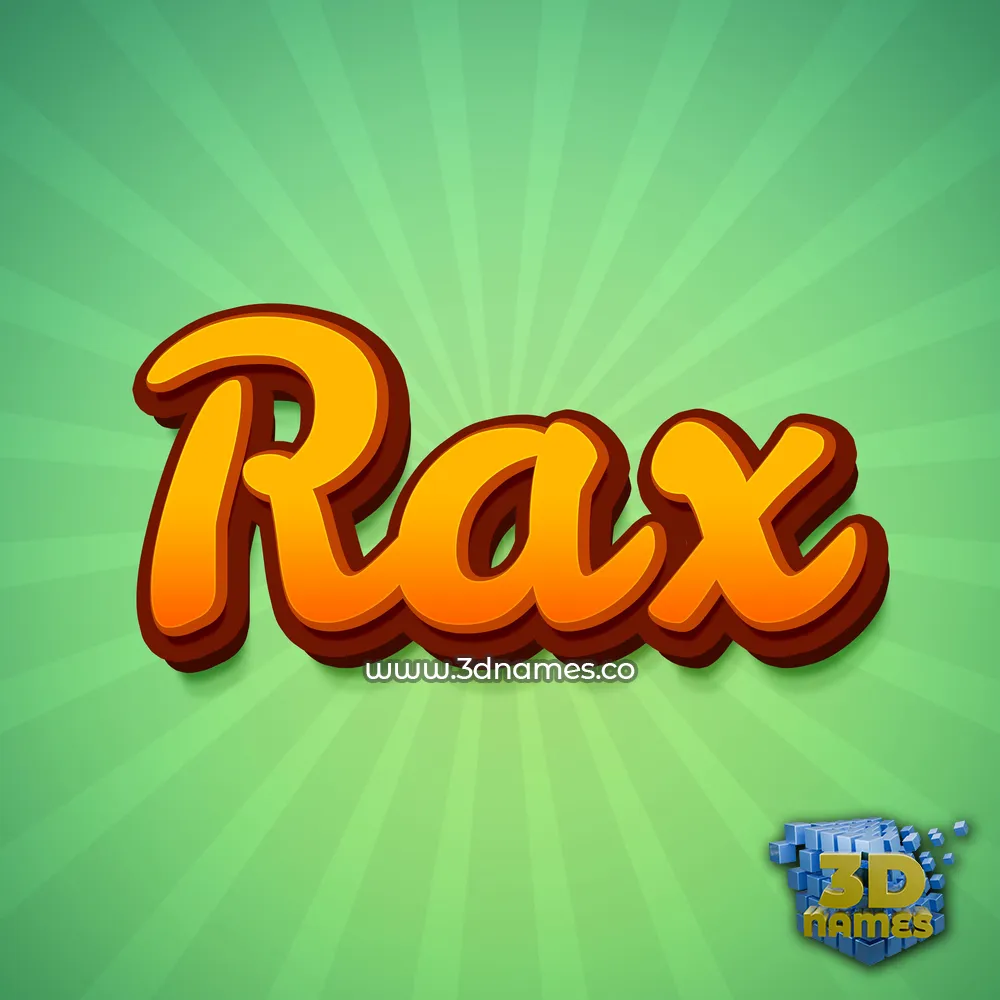rax in Green Rays style - 3D name wallpaper