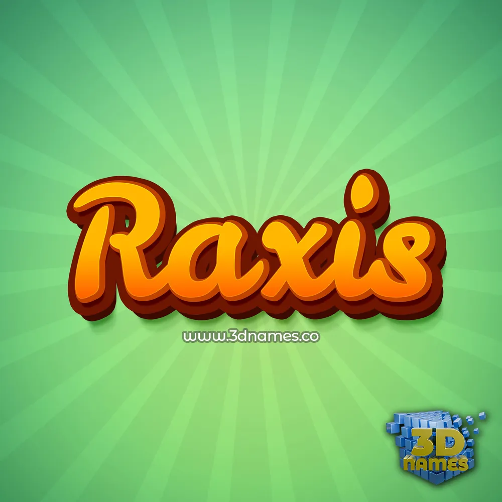raxis in Green Rays style - 3D name wallpaper