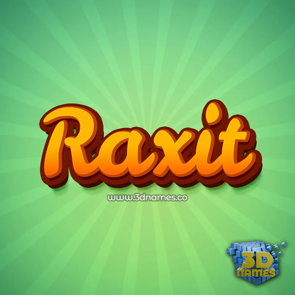 raxit in Green Rays style - 3D name wallpaper