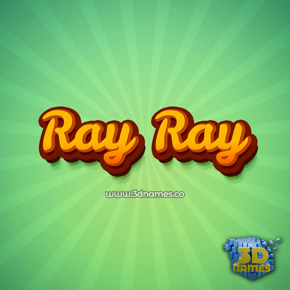 ray ray in Green Rays style - 3D name wallpaper