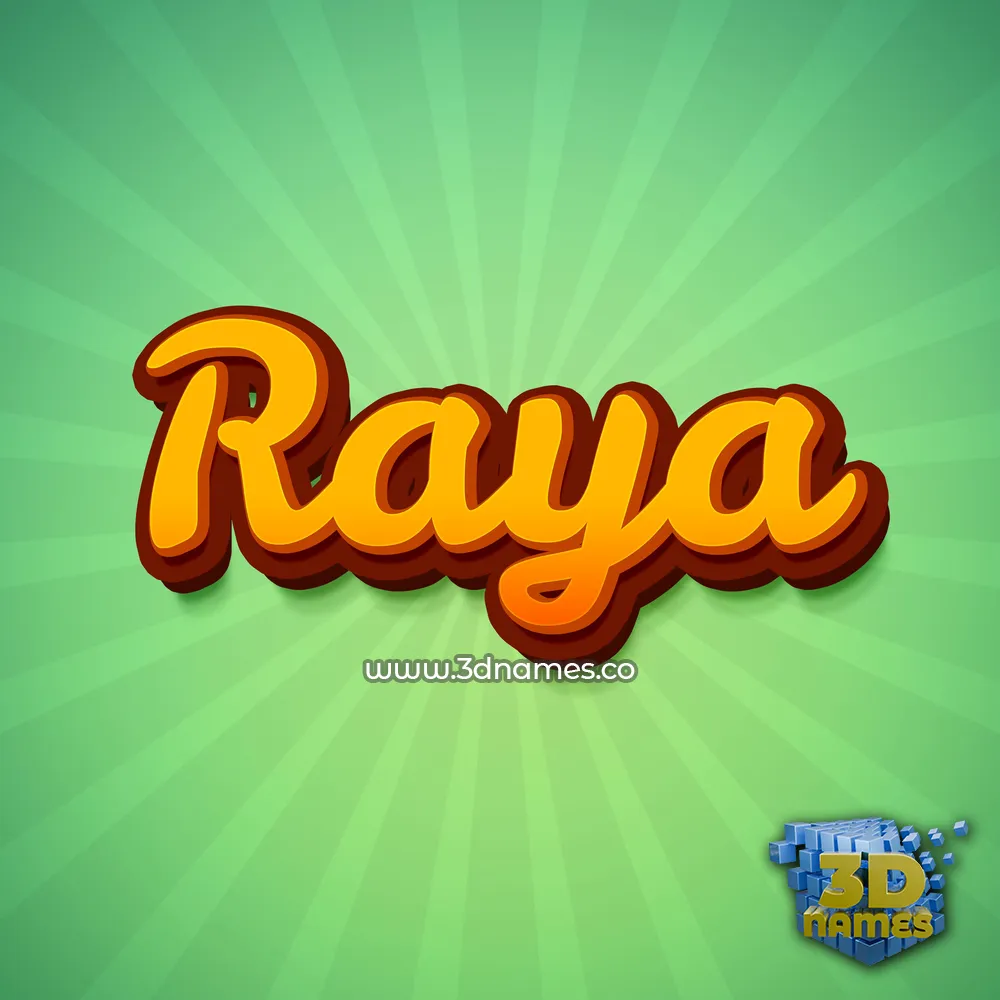 raya in Green Rays style - 3D name wallpaper