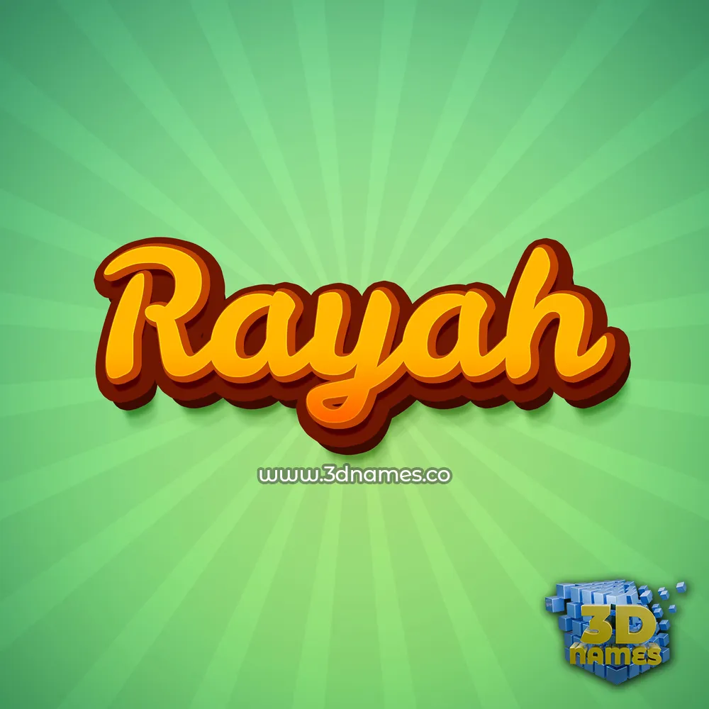 rayah in Green Rays style - 3D name wallpaper