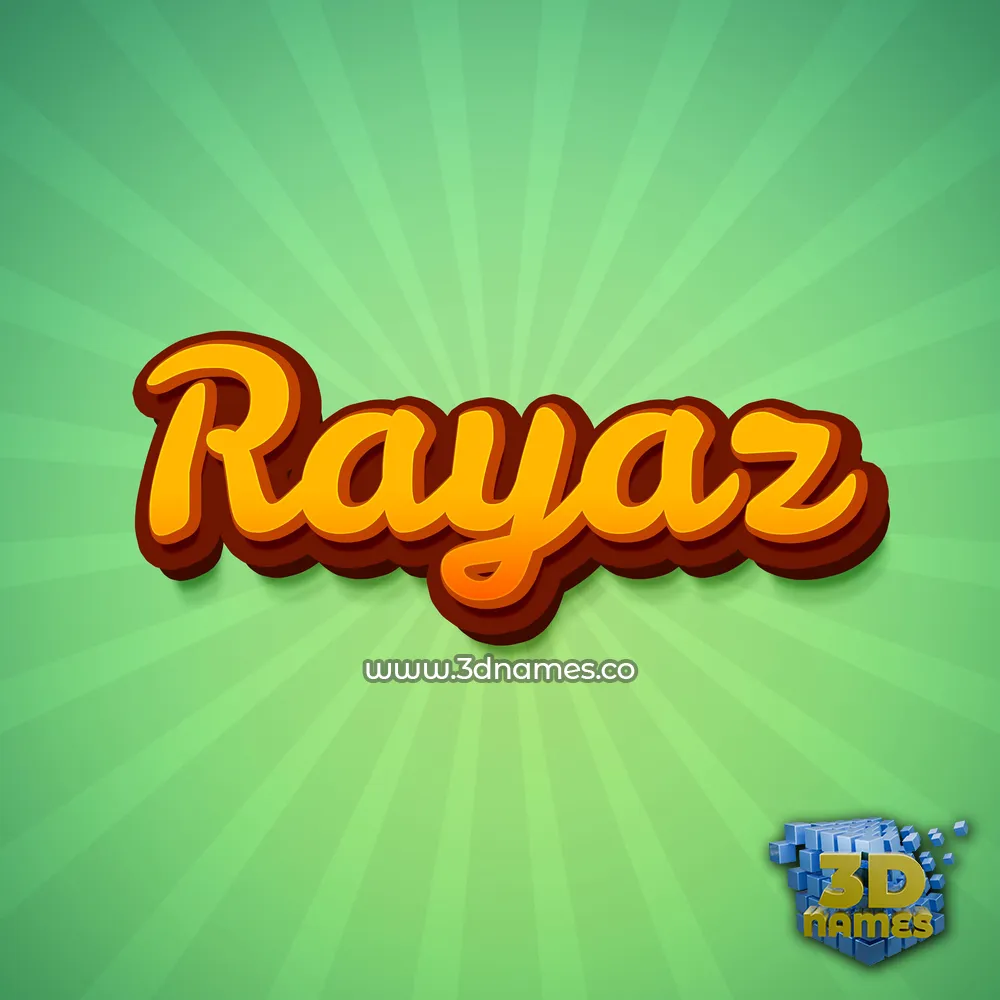 rayaz in Green Rays style - 3D name wallpaper