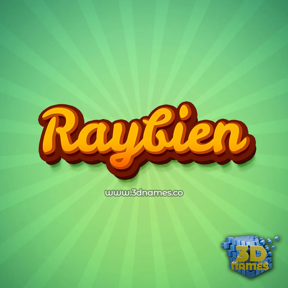 raybien in Green Rays style - 3D name wallpaper