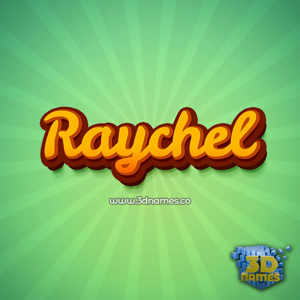 raychel in Green Rays style - 3D name wallpaper