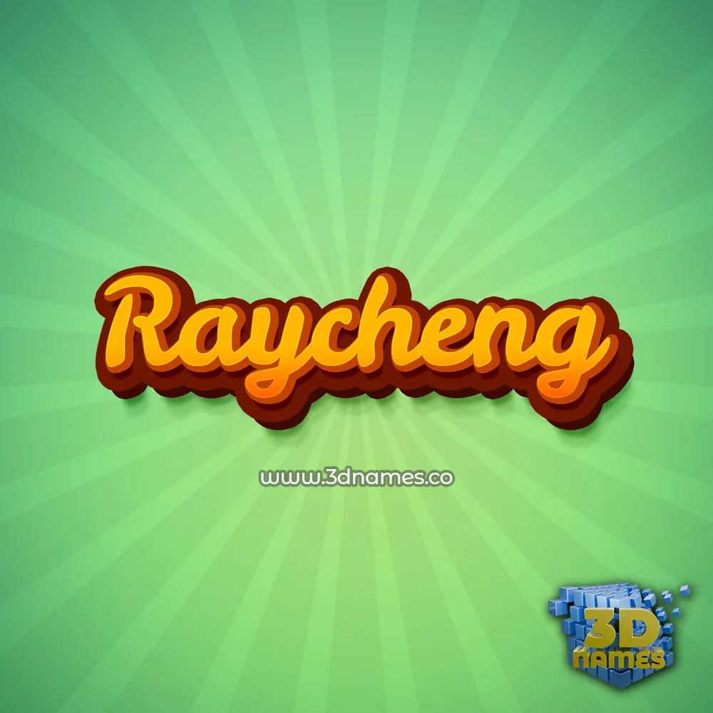 raycheng in Green Rays style - 3D name wallpaper