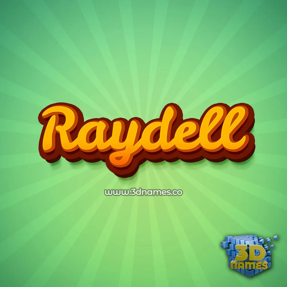 raydell in Green Rays style - 3D name wallpaper