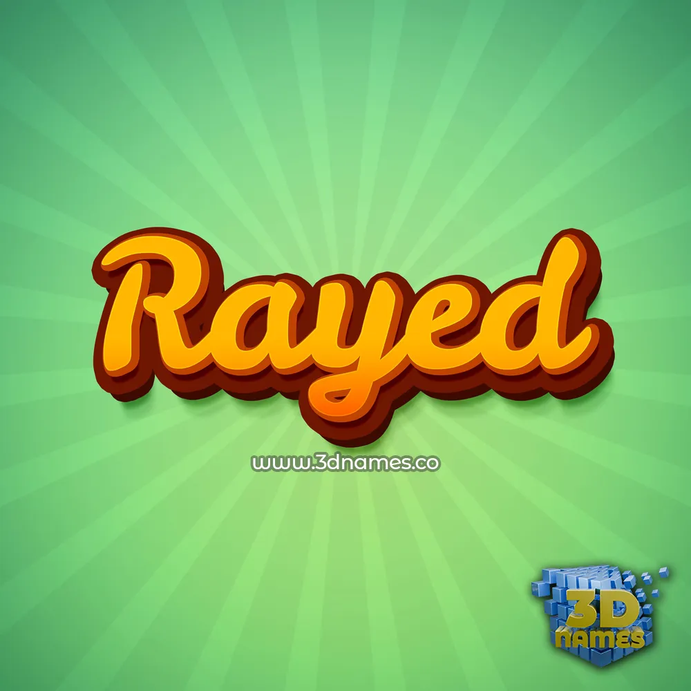 rayed in Green Rays style - 3D name wallpaper