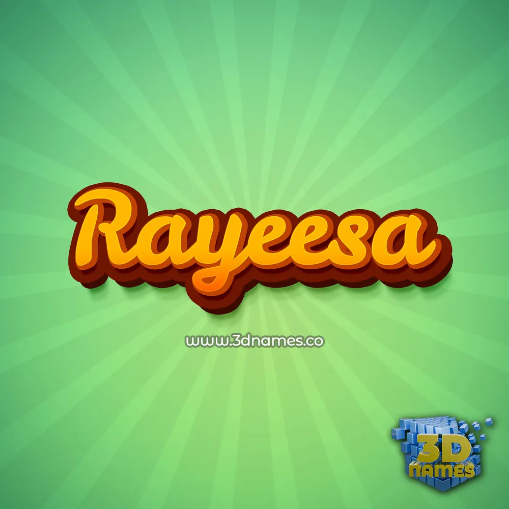 rayeesa in Green Rays style - 3D name wallpaper