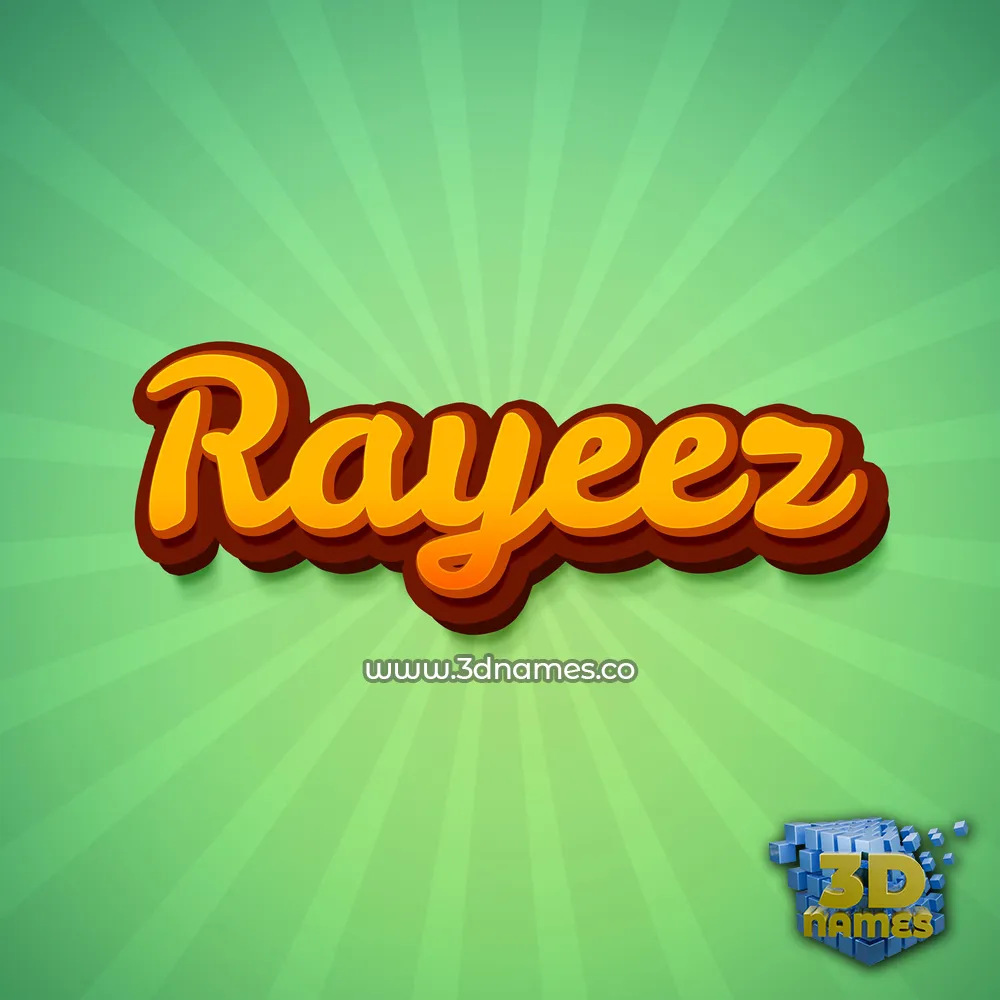 rayeez in Green Rays style - 3D name wallpaper