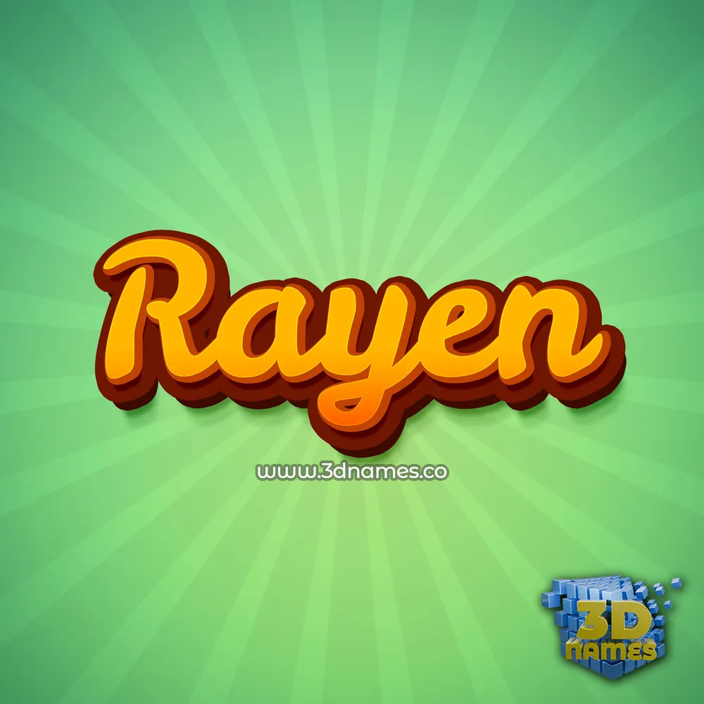 rayen in Green Rays style - 3D name wallpaper