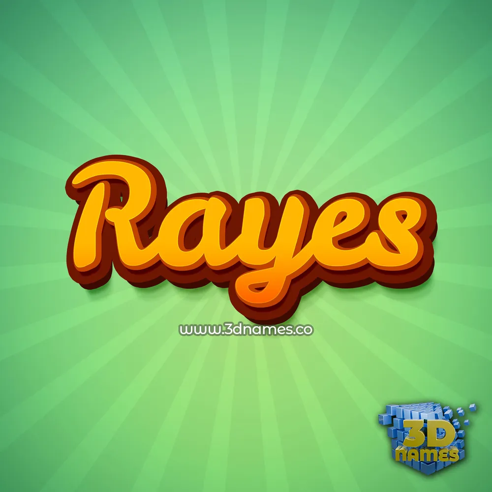 rayes in Green Rays style - 3D name wallpaper