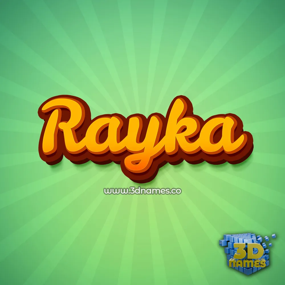 rayka in Green Rays style - 3D name wallpaper
