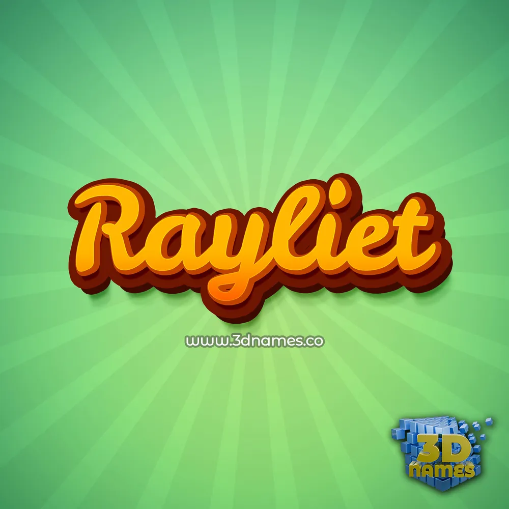 rayliet in Green Rays style - 3D name wallpaper