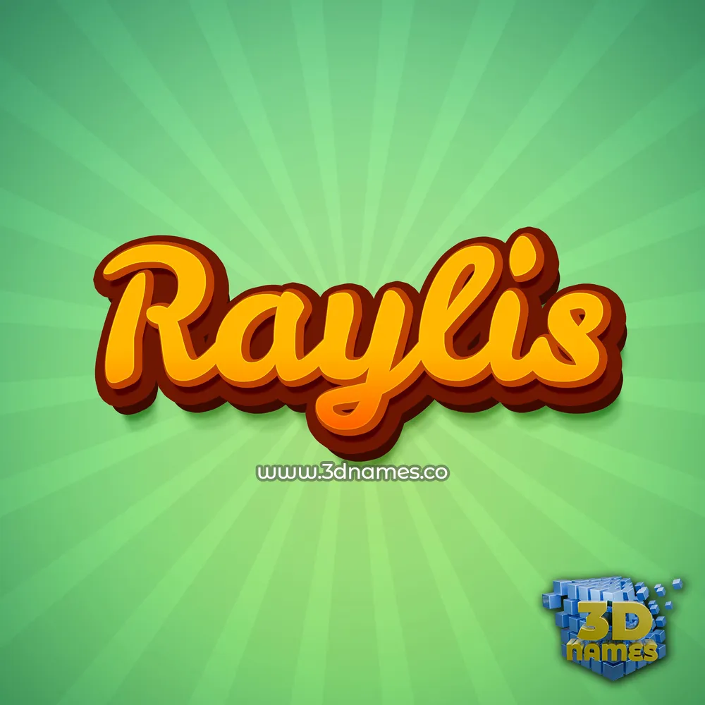 raylis in Green Rays style - 3D name wallpaper
