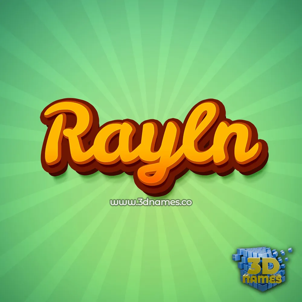 rayln in Green Rays style - 3D name wallpaper