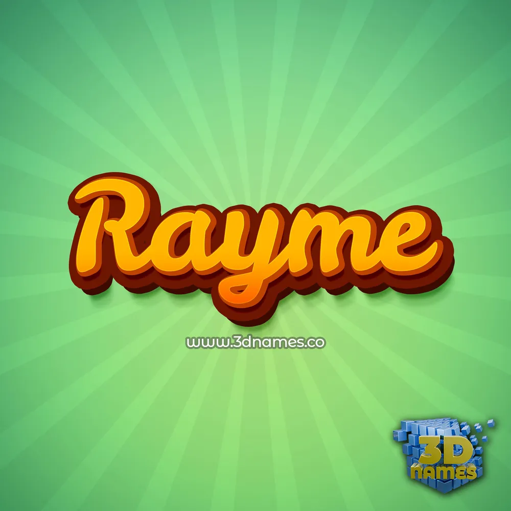 rayme in Green Rays style - 3D name wallpaper